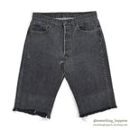 1990's Levi's 501 BLACK DENIM PANTS CHOPPED... W32