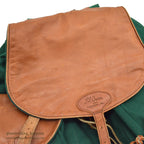 ~1980's LLBEAN GREEN CANVAS / BROWN LEATHER BACK PACK...