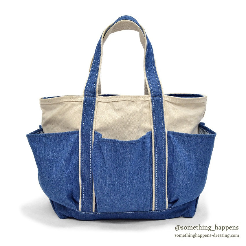 1990's~ L.L.BEAN CANVAS GARDEN TOTE DENIM ZIP TOP ...
