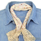 OLD HOMEMADE DOTS EMBROIDERY SCARF...