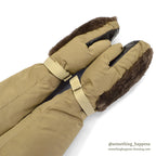 1970's~ EDDIE BAUER FUR SHEARLING DOWN MITTENS...S