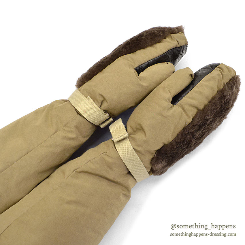 1970's~ EDDIE BAUER FUR SHEARLING DOWN MITTENS...S