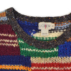 1990's J.CREW MULTI-COLOR WOOL KNIT SWEATER... M