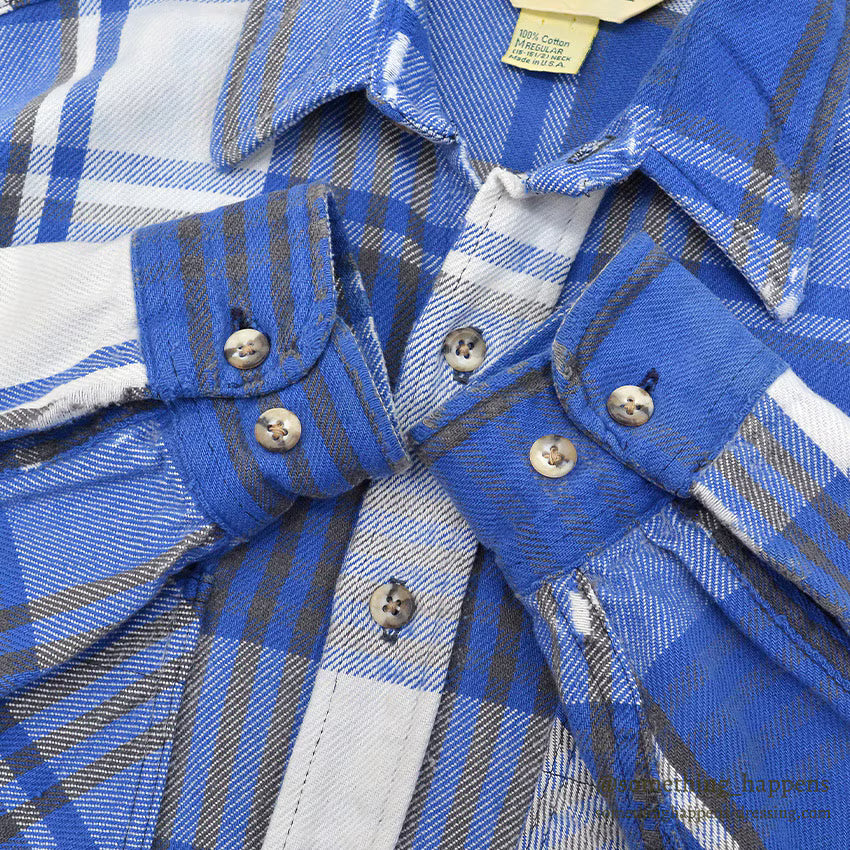 1980's ST JOHN'S BAY BY BIGMAC FLANNEL SHIRT / BLEACH... M