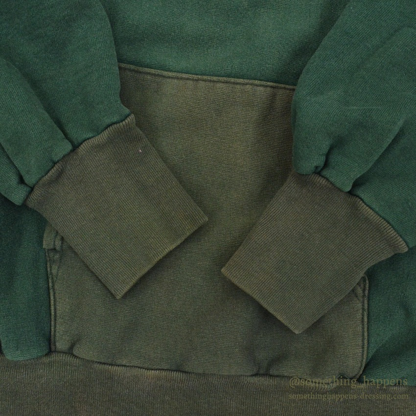 1990's CHAMPION BLANK REVERSE WEAVE SWEAT PARKA / GREEN TWO-TONE ... XL