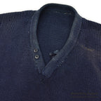 1930's~ OLD DARK NAVY KNIT WOOL SWEATER / FADED...