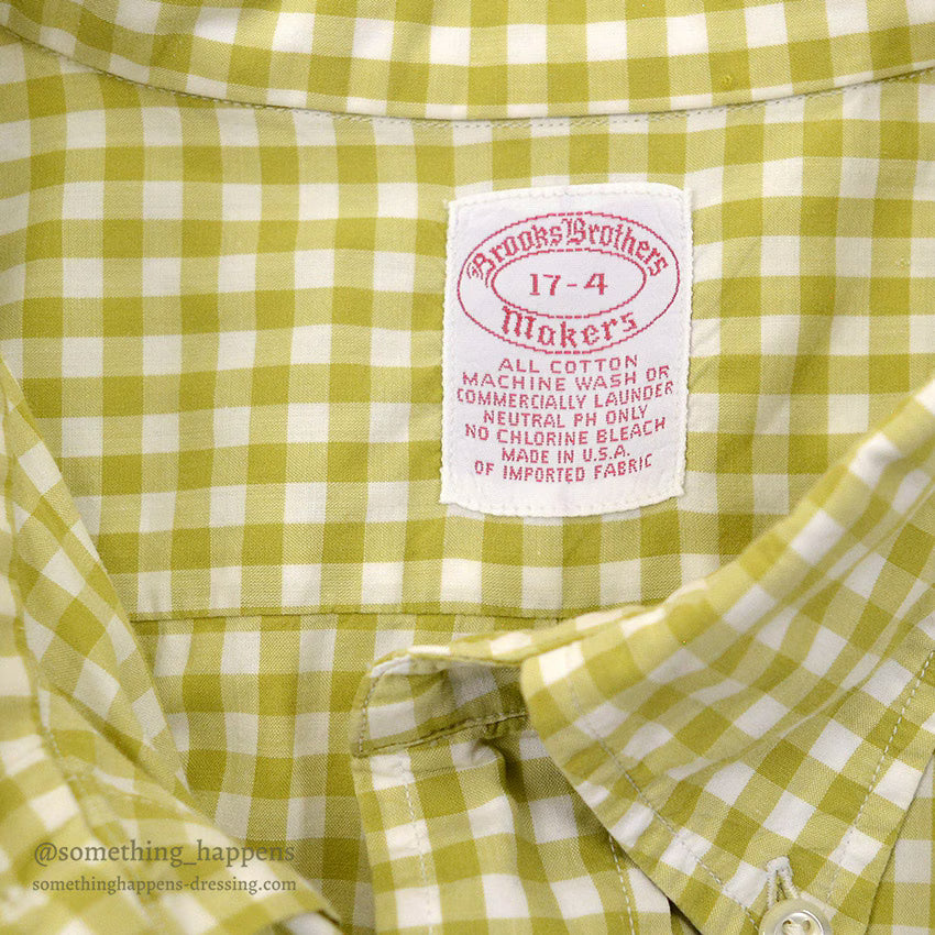 1990's BROOKS BROTHERS GINGHAM CHECK B/D SHIRT...