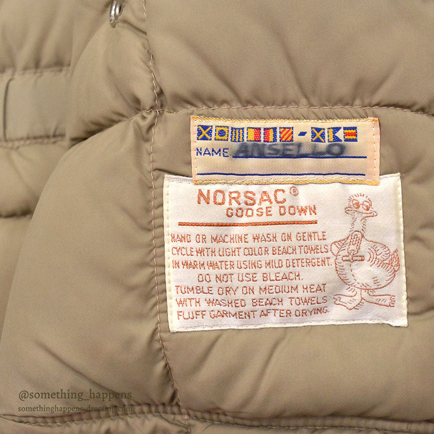 1970's MIGHTY-MAC NORSAC PRIME GOOSE DOWN VEST / TAN ... L