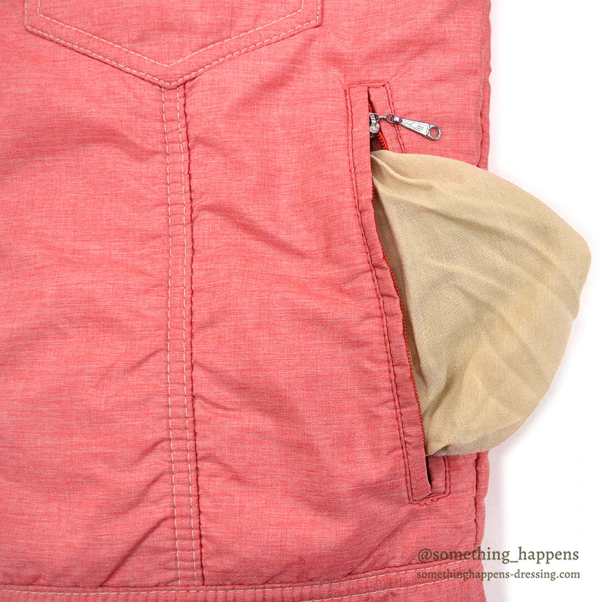 1970's~ BLACK BEAR PRIME GOOSE DOWN NYLON PUFFER JACKET / PINK ... M