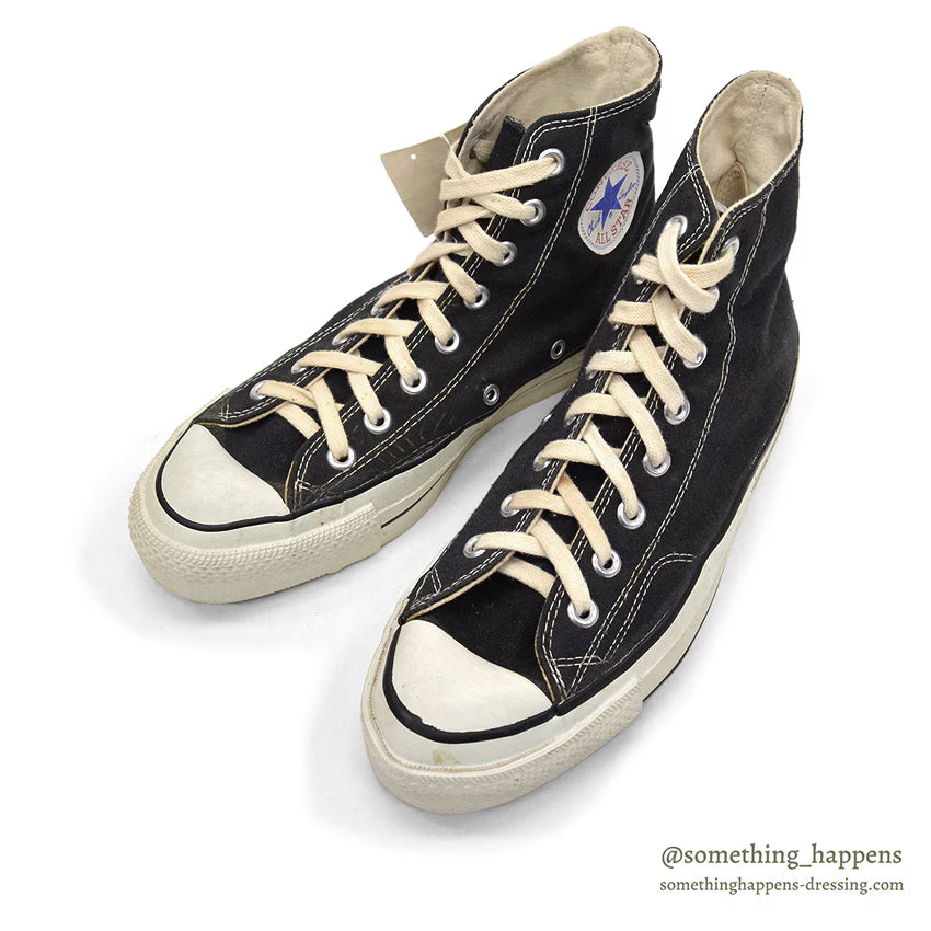 1970's~ DEADSTOCK CONVERSE CHUCK TAYLOR HI BLACK / DIFFERENT AGES... 7 1/2