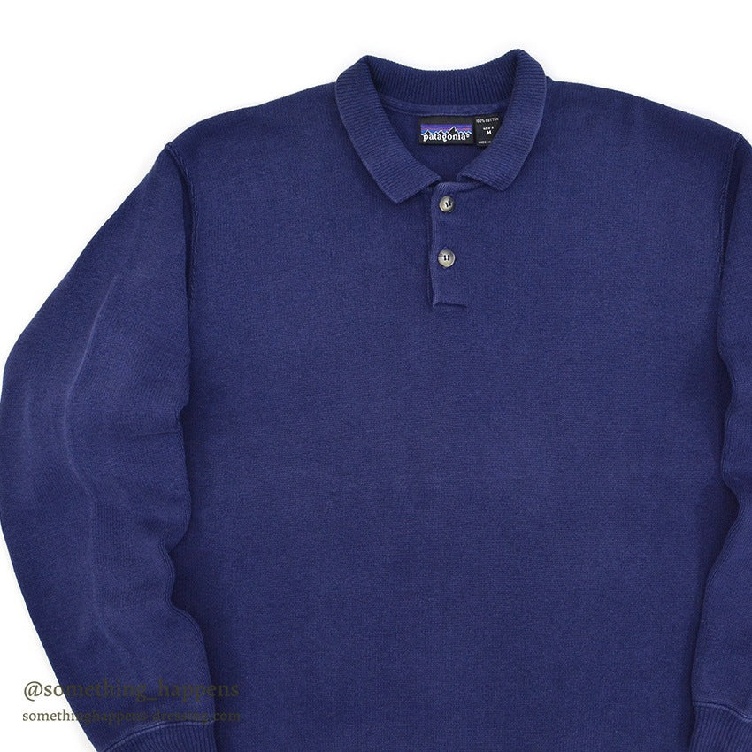 1980's PATAGONIA HEAVY WEIGHT COTTON POLO SWEATER...M