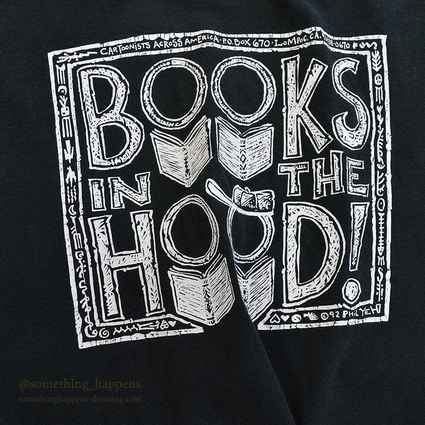1990's FRUIT OF THE LOOM BOOKS IN THE HOOD T-SHIRT ... XL