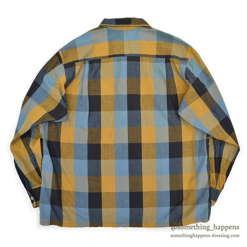 1960's BOND FIFTH AVENUE BLOCK PLAID SHIRT...L