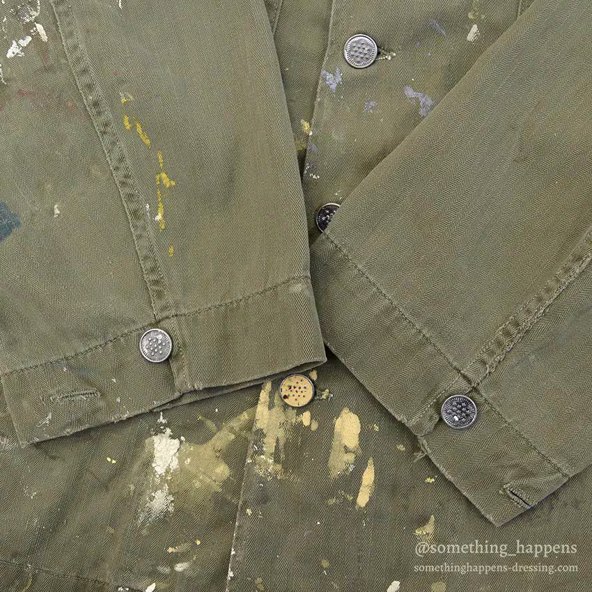 1940's USARMY WW2 M-43 HBT JACKET / PAINT SPLATTER...