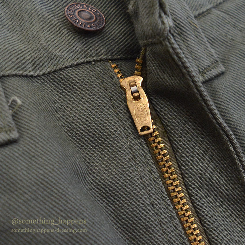 1960's DEADSTOCK LEVI'S 518 COTTON TWILL PANTS / IRREGULAR ... W32/L30
