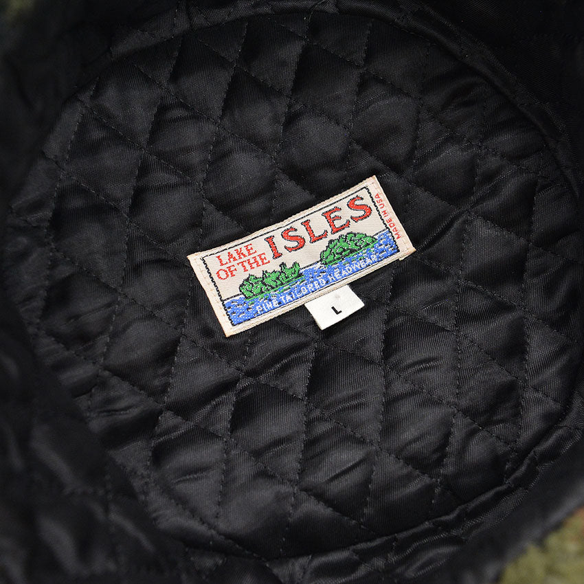 1990's LAKE OF THE ISLES PLAID FLEECE TRAPPER HAT...L