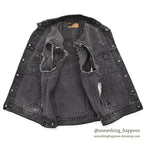 1980's Levi's 70507-0253 ACID WASH BLACK DENIM VEST / CHOPPED ... M
