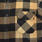 1960's FOX KNAPP PLAID WOOL CPO SHIRT / SUN FADED ... M