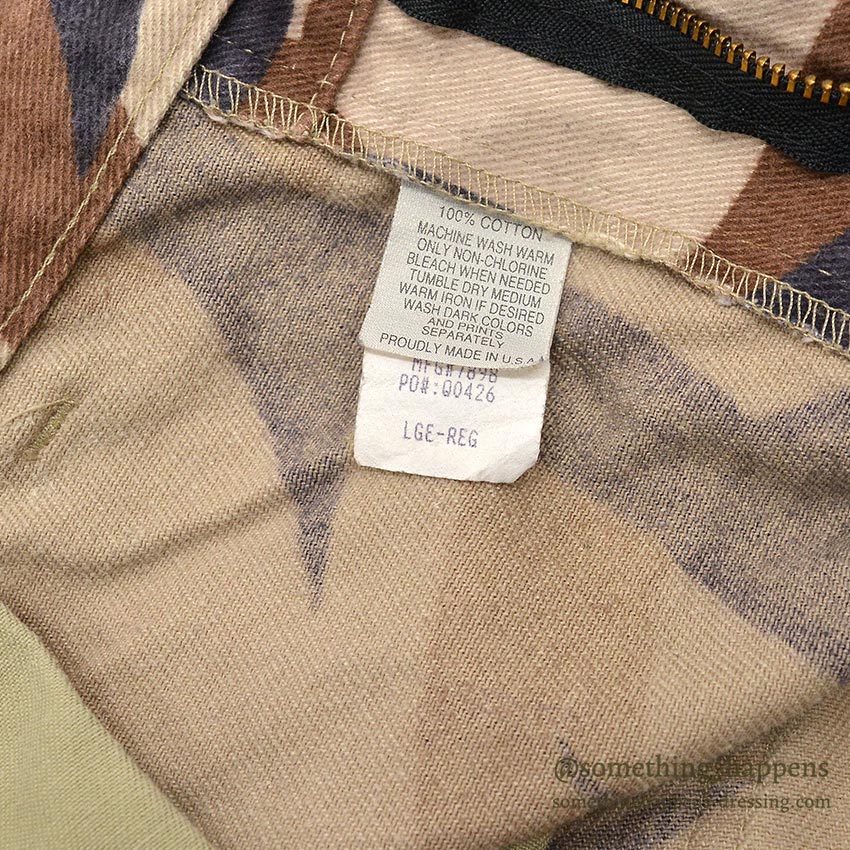 1990's BRIGADE QUARTERMASTERS ASAT CAMO PANTS / THICK COTTON... LR