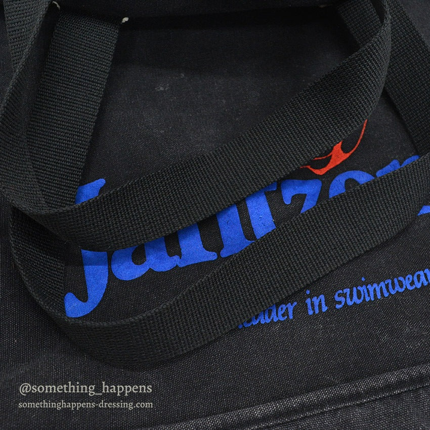 1980's~ JANTZEN BLACK COTTON TOTE BAG ...