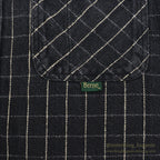 1990's BERNE BLACK COTTON HEAVY FLANNEL SHIRT... L