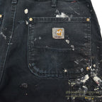 1990's CARHARTT BLACK DOUBLE KNEE DUCK PAINTER PANTS... W31/L31