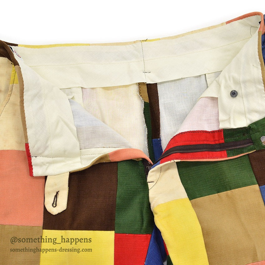 1970's DEADSTOCK HALRIN PATCHWORK CORDUROY PANTS...W38