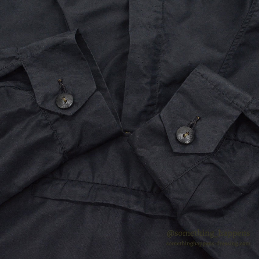1950's SKI-WELL SEATTLE WOOLEN CO. BLACK NYLON ANORAK PARKA...