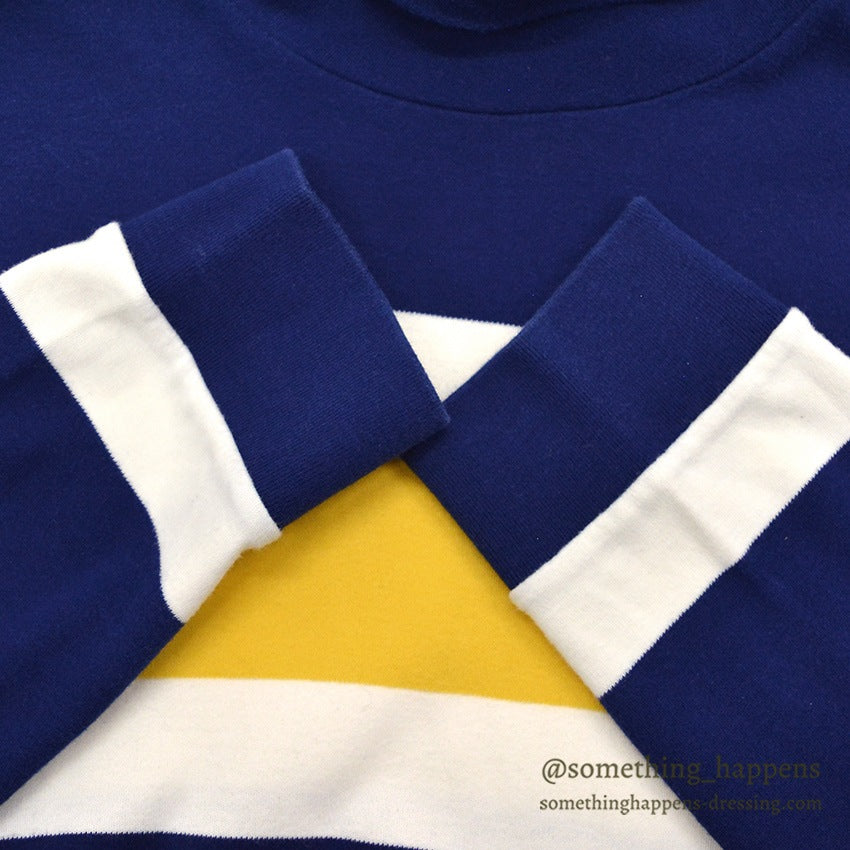 1980's GAP WIDE STRIPED COTTON TURTLE NECK TEE...XL