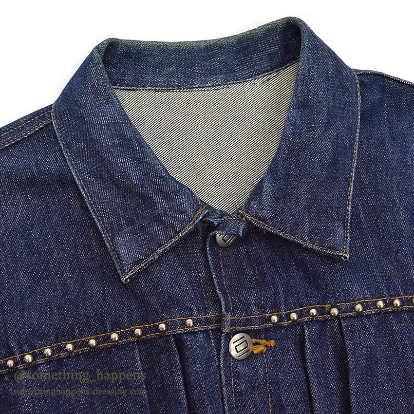 1940's~ MONTGOMERY WARD 101 BUCKLE BACK DENIM JACKET / COOL STUDS...