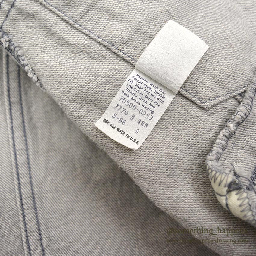 1980's Levi's 70506-0257 DENIM JACKET / GRAY... 44R