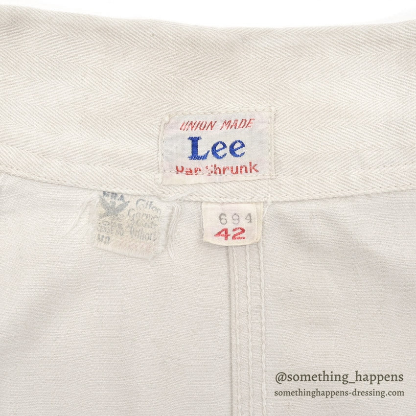 1930's Lee NRA LABEL HBT SHOP COAT... 42