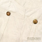 1950's Lee DOUBLE-KNEE OVERALL OFF WHITE / WITH APRON ... W42/L31