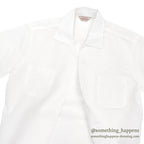 1960's DEADSTOCK TOWNCRAFT NYLON SEERSUCKER S/S SHIRT / WHITE ... L