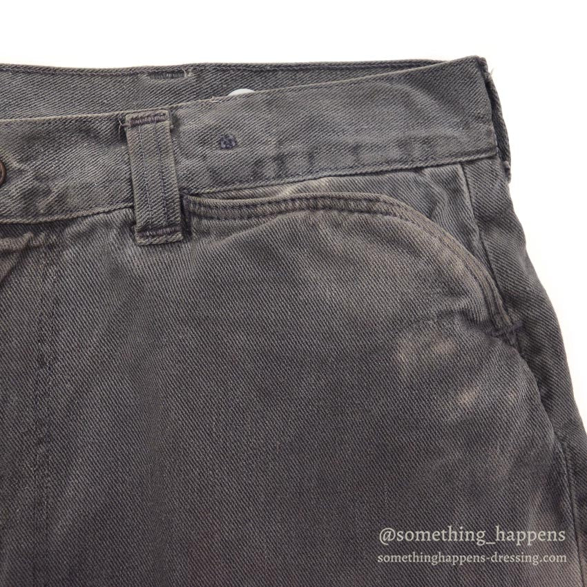 1960's UNKNOWN BLACK FADED FRISCO PANTS ... W32/L27