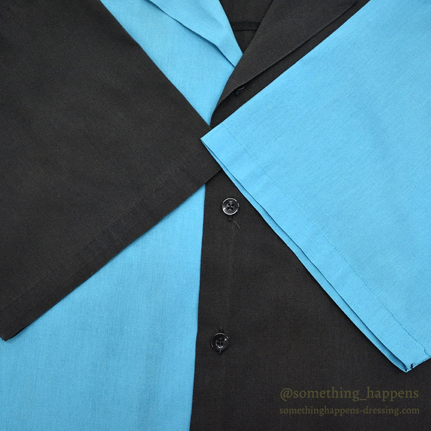 1980's KING LOUIE PROSPECT MOTORS TWO-TONE BOWLING SHIRT... XL