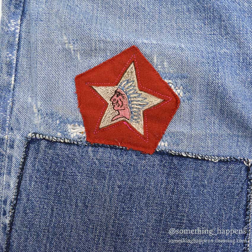 1960's LEVI'S 501 BIGE PATCHWORK / PERSONALIZED REPAIR ... W37/L29