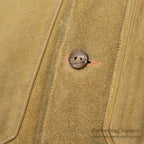 1950's~ OLD SPLIT LEATHER SUEDE HUNTING VEST / UNUSUAL POCKETS...