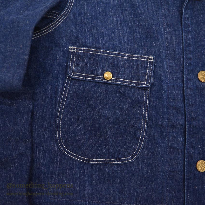1950's~ BLUE GEM DENIM COVERALL / DARK AND EXCELLENT...