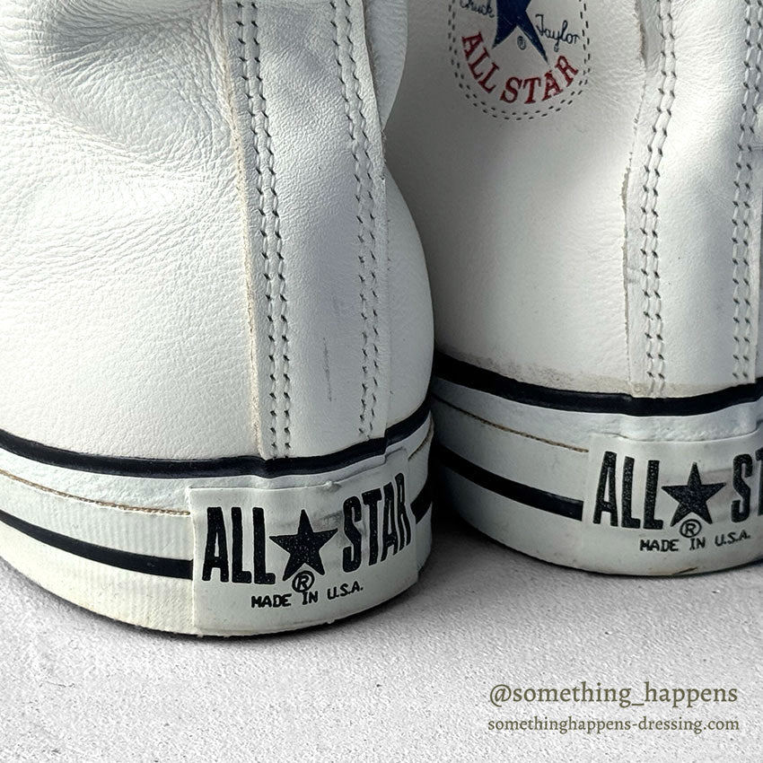 1990's DEADSTOCK CONVERSE ALL STAR HI / WHITE GLOVE LEATHER ... US8