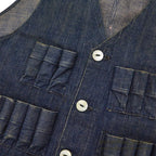 1920's~ DENIM HUNTING VEST / UNUSUAL, EXTREMELY RARE...