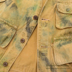 1970's STORM-PRUF HAND PAINT CAMO HUNTING VEST...