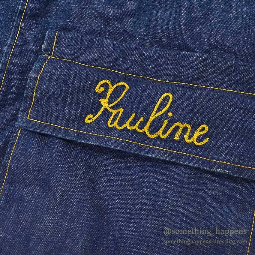 1960's~ Am. Legion Aux. Unit195 EMBROIDERY DENIM BAG ...