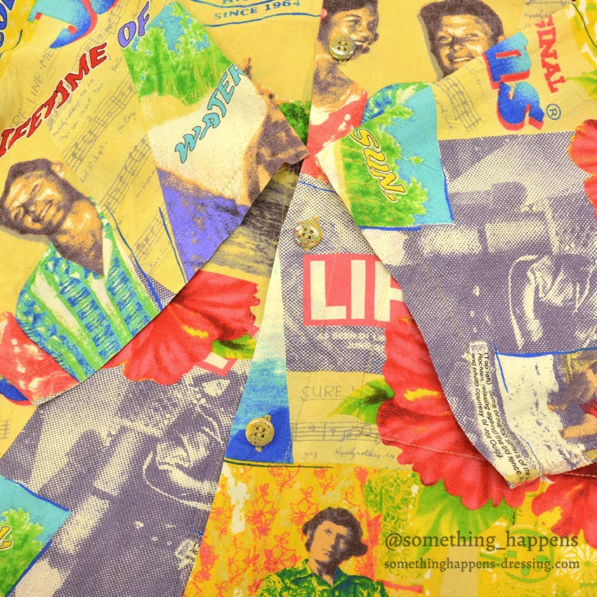 ~1990's JAMS WORLD POP ART RAYON ALOHA SHIRT...S