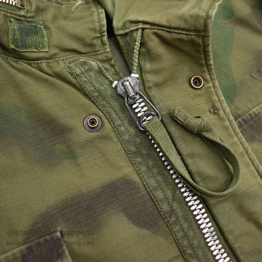 1960's USARMY M-65 HAND PAINTED CAMO JACKET / 1st PATTERN...