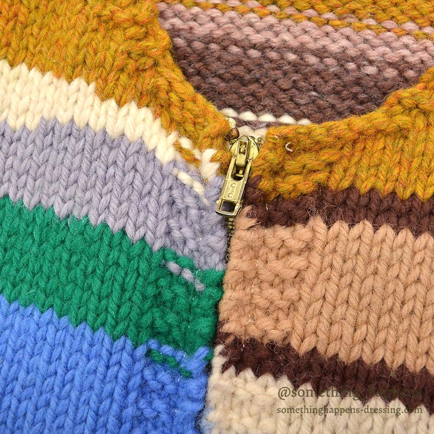 1960's~ MULTI COLOR HOME MADE COWICHAN VEST ...