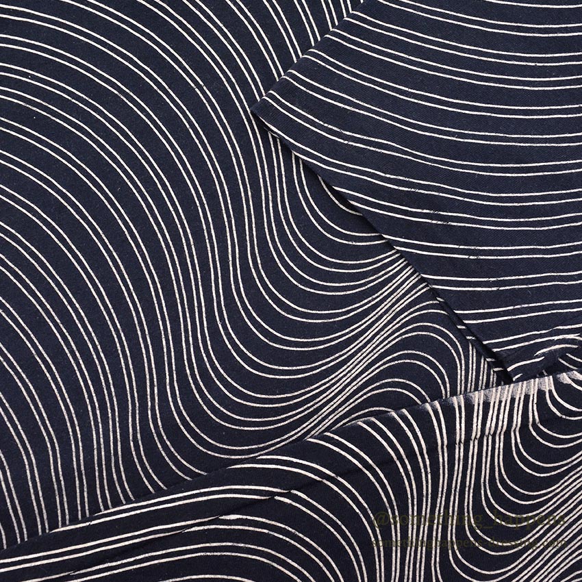 1990's ANDAZIA KILLER WAVE PATTERN ART T-SHIRT / NAVY ... L