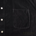 1980's~ BURMA BIBAS BLACK VELOUR SHIRT ... L