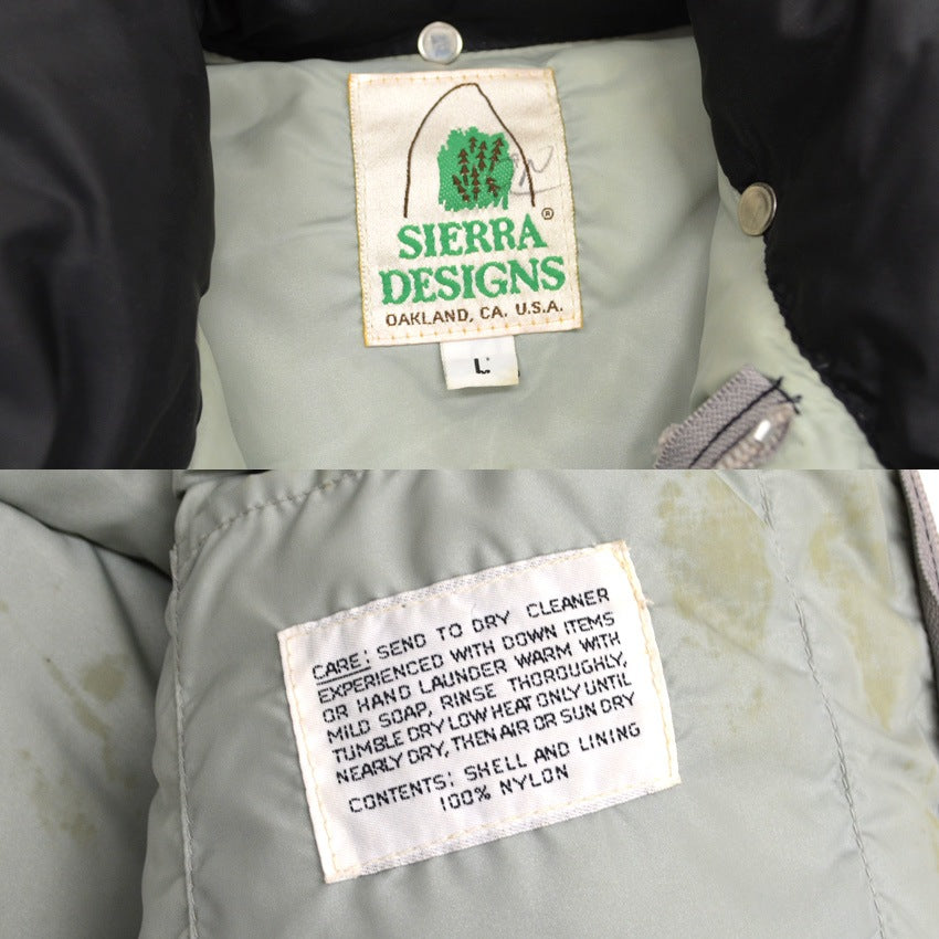 ~80's SIERRA DESIGNS Down Jacket, Black!! Rare...L