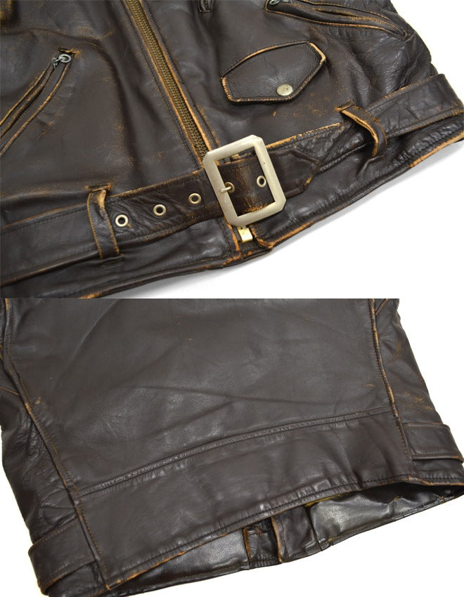 70's Schott 'PERFECTO' ONESTAR RIDERS CUT OFF BROWN